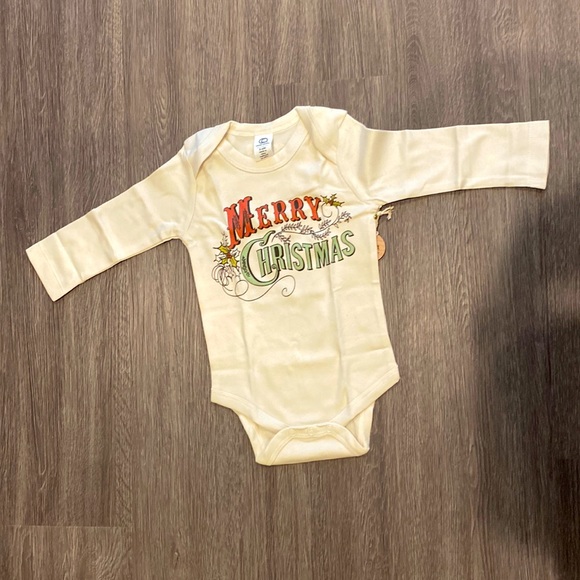 Organic cotton baby long sleeve onesie, retro design, with slogan on the back - Picture 1 of 4